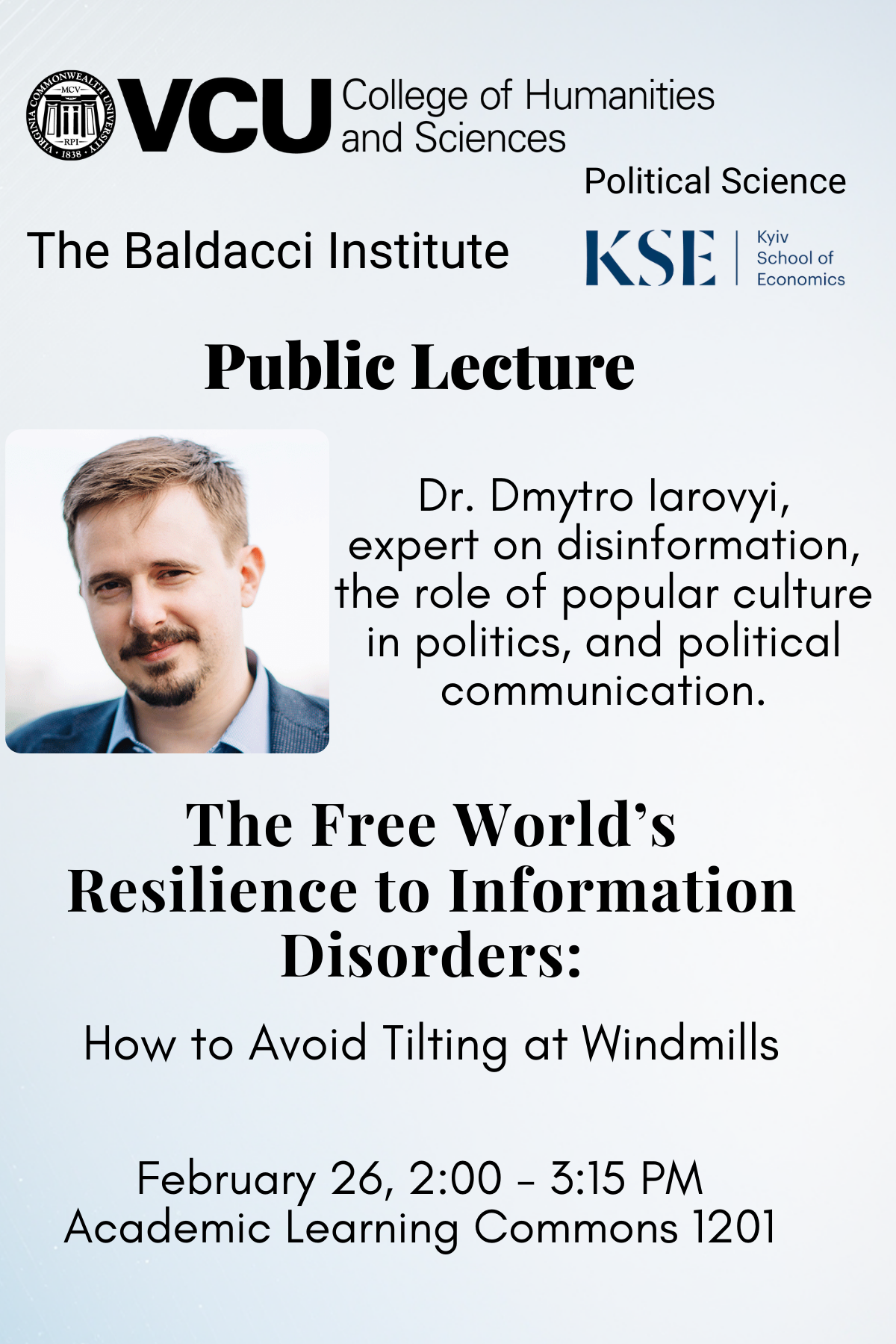 Public Lecture: Ukrainian Expert on disinformation