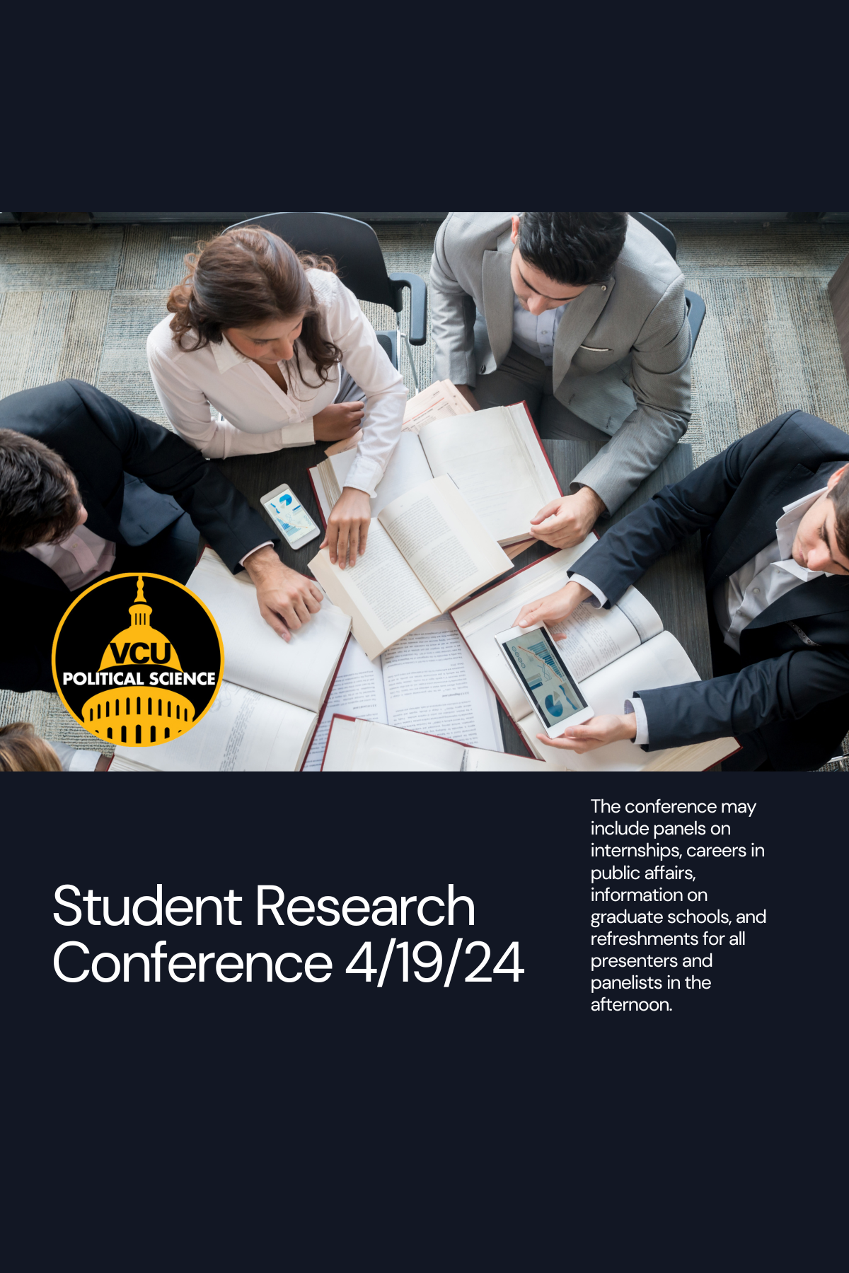 Student Research Conference: stock image of students working at a table